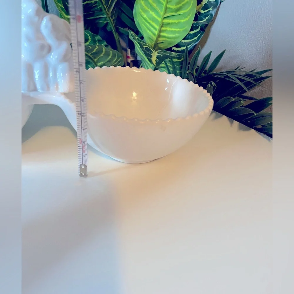 White Bunny Ceramic Double Bowl with cute Bunny Design,Rabbit serving dish